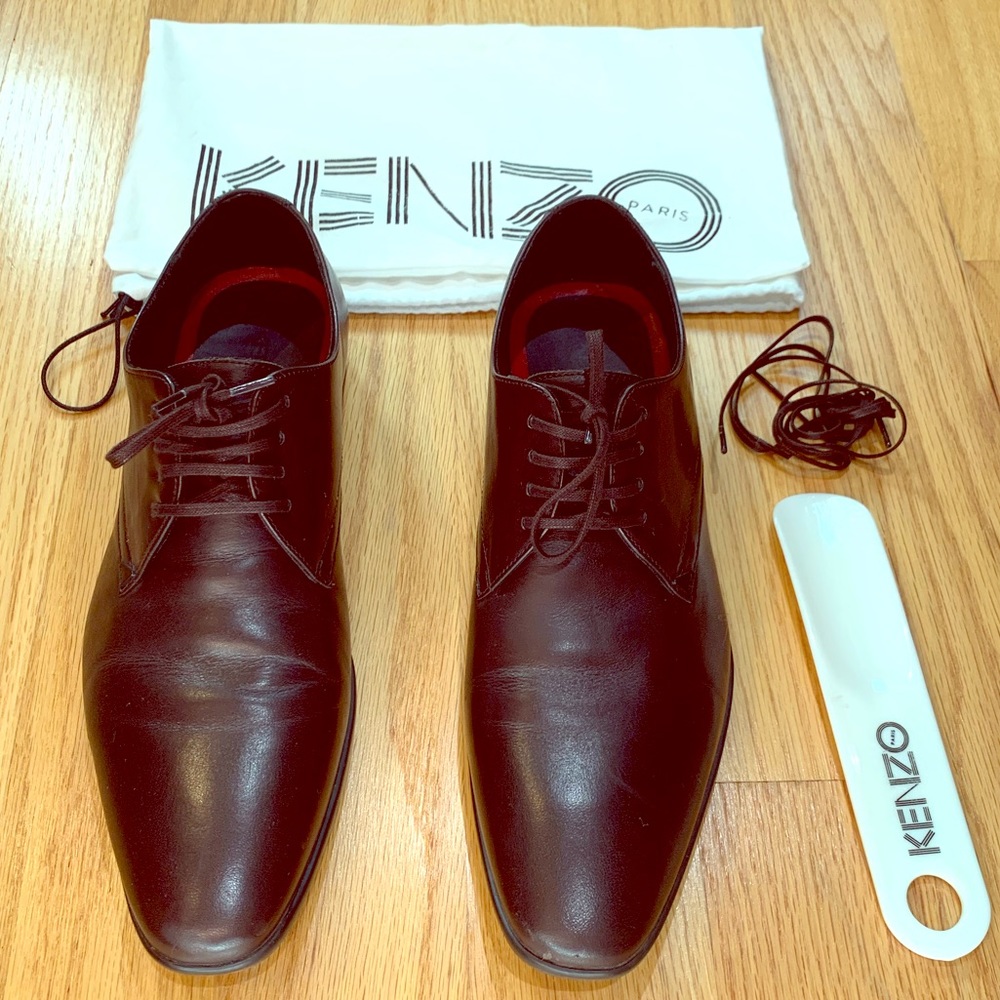 KENZO men's dark brown leather dress shoes